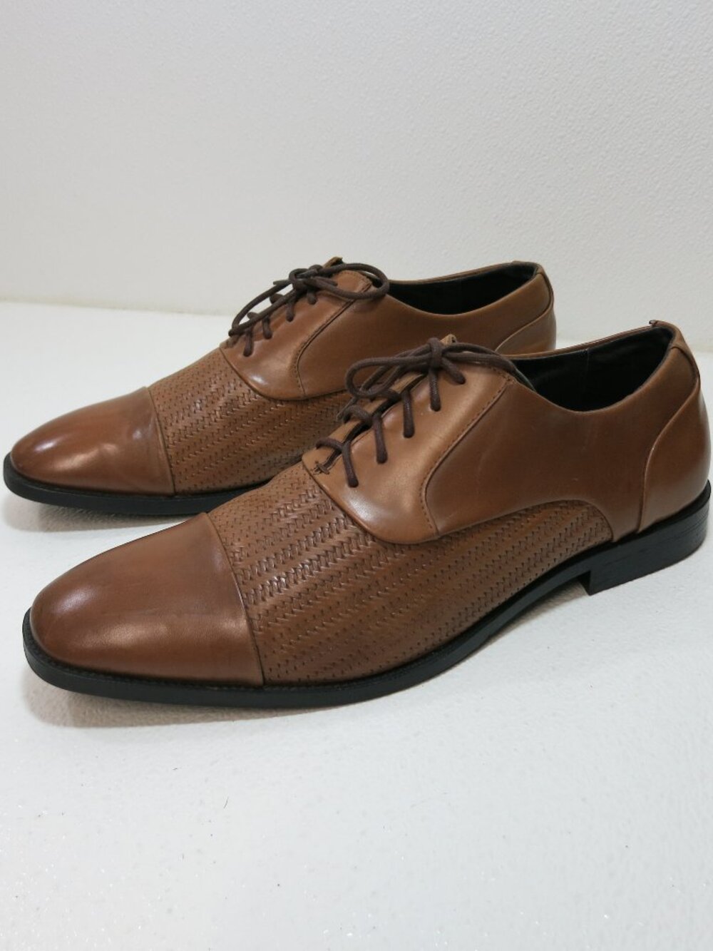 Kenneth Cole New York Dress Leather Weave Oxfords Men's Footwear Shoes Sz 11 M